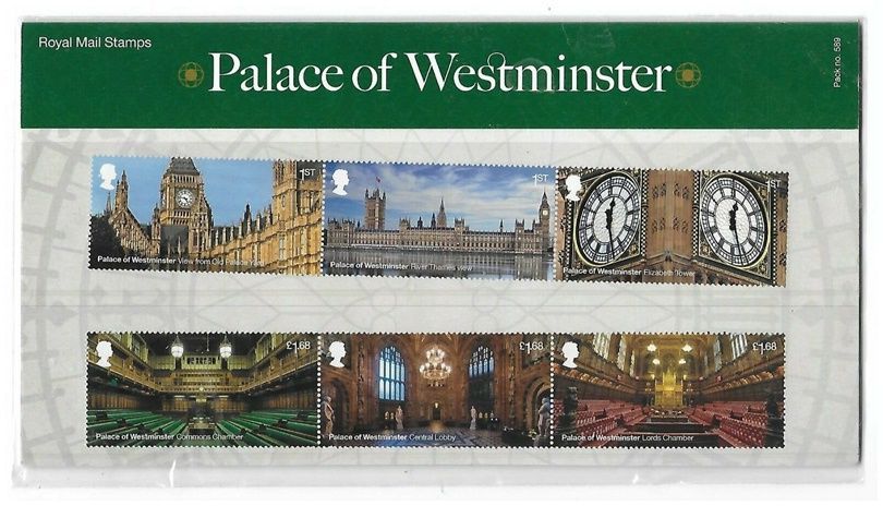 2020 Royal Mail Palace of Westminster 10 Stamp Presentation Pack and Mini Sheet
