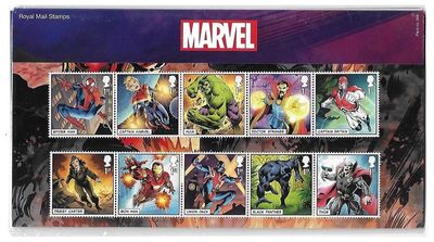 2019 Royal Mail Marvel Heroes 15 Stamp Presentation Pack and Mini Sheet