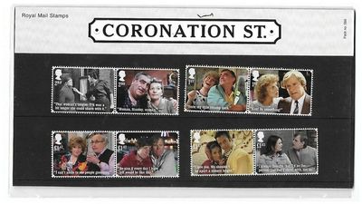 2020 Royal Mail Coronation Street 12 Stamp Presentation Pack and Mini Sheet