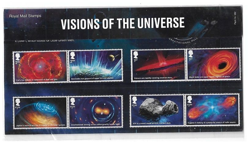 2020 Royal Mail Visions of the Universe 8 Stamp Presentation Pack