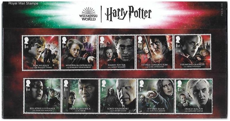 2023 Royal Mail Harry Potter 16 Stamp Presentation Pack and Mini Sheet