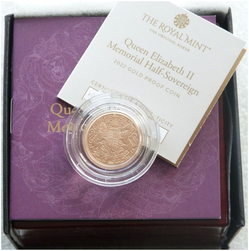 2022 Memorial Half Sovereign Gold Proof Coin Box Coa