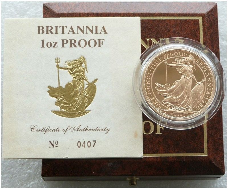 1988 Britannia £100 Gold Proof 1oz Coin Box Coa