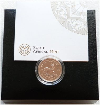 2021 South Africa Quarter Krugerrand Gold Proof 1/4oz Coin Box Coa