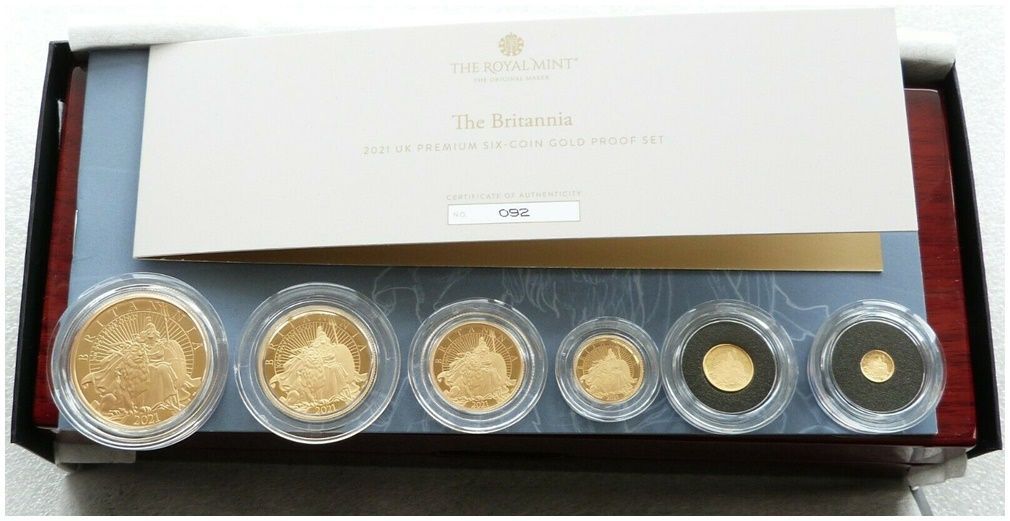 2021 Britannia Premium Gold Proof 6 Coin Set Box Coa - Mintage 150