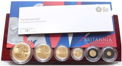 2017 Britannia Premium Gold Proof 6 Coin Set Box Coa - Mintage 176 2017 Britannia Premium Gold Proof 6 Coin Set Box Coa - Mintage 176