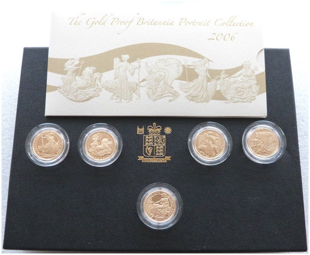 2006 Britannia Portrait £25 Gold Proof 5 Coin Set Box Coa