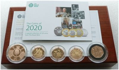 2020 United Kingdom Gold Proof 5 Coin Set Box Coa - Mintage 75