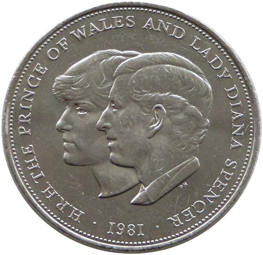 1981 Royal Wedding Charles Diana 25p Commemorative Crown Coin