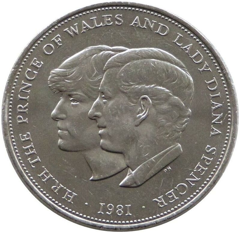 1981 Royal Wedding Charles Diana 25p Commemorative Crown Coin