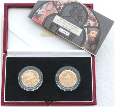 2000 United Kingdom and Jersey Millennium Full Sovereign Gold Proof 2 Coin Set Box Coa