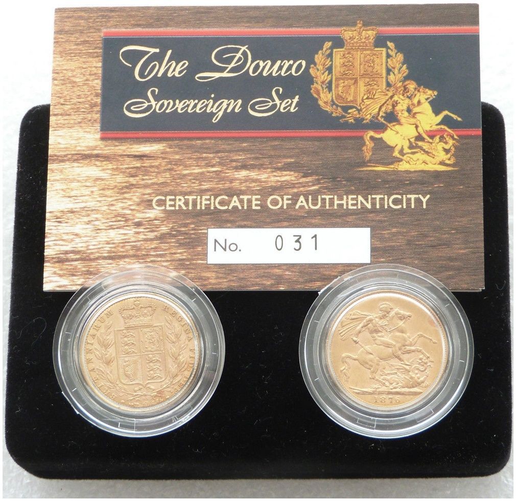 2004 Shipwreck RMS Douro Full Sovereign Gold 2 Coin Set Box Coa