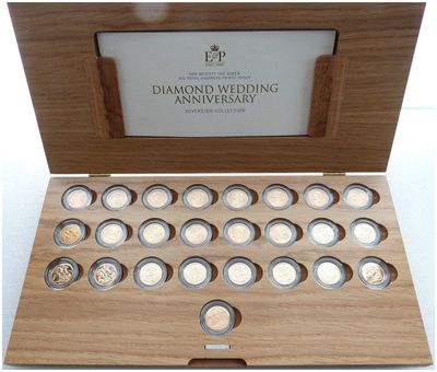 2007 Diamond Wedding Full Sovereign Gold 25 Coin Set Box Coa - Mintage 60