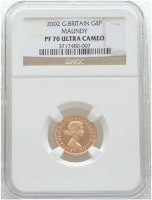 2002 Golden Jubilee Maundy 4D Gold Proof Coin NGC PF70 Ultra Cameo