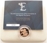 2018 Struck on the Day Sapphire Coronation Full Sovereign Gold Coin Box Coa - Plain Edge