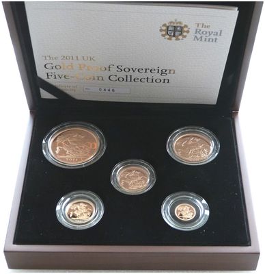 2011 Sovereign Gold Proof 5 Coin Set Box Coa