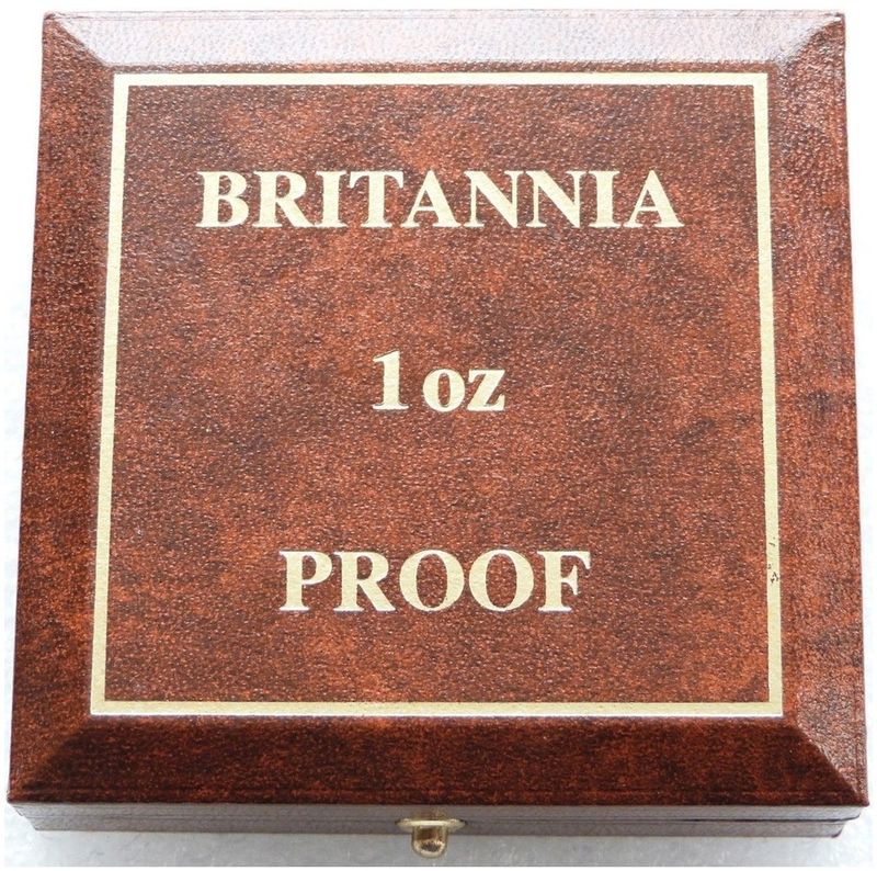 1987 - 1991 Royal Mint Britannia £100 Gold Proof 1oz Coin Brown Leather Box Only