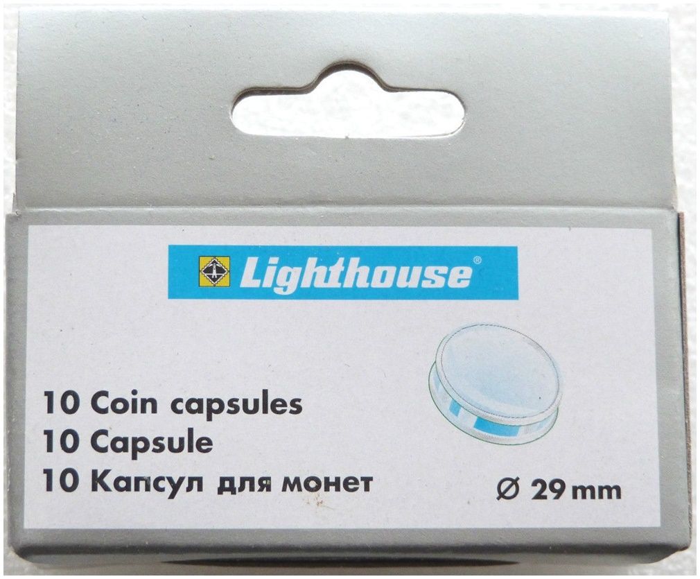 29.00mm x 10 Lighthouse Push Fit Coin Capsules Fits Gold Silver Base £2 Double Sovereign