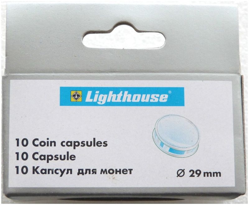 29.00mm x 10 Lighthouse Push Fit Coin Capsules Fits Gold Silver Base £2 Double Sovereign