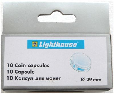 29.00mm x 10 Lighthouse Push Fit Coin Capsules Fits Gold Silver Base £2 Double Sovereign
