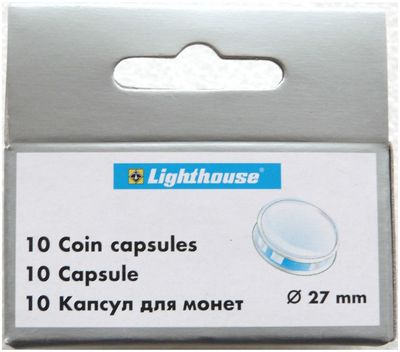 27.00mm x 10 Lighthouse Push Fit Coin Capsules Fits Gold Half Krugerrand Britannia £50 Coin