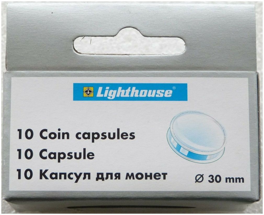 30.00mm x 10 Lighthouse Push Fit Coin Capsules Fits British One Penny Coin