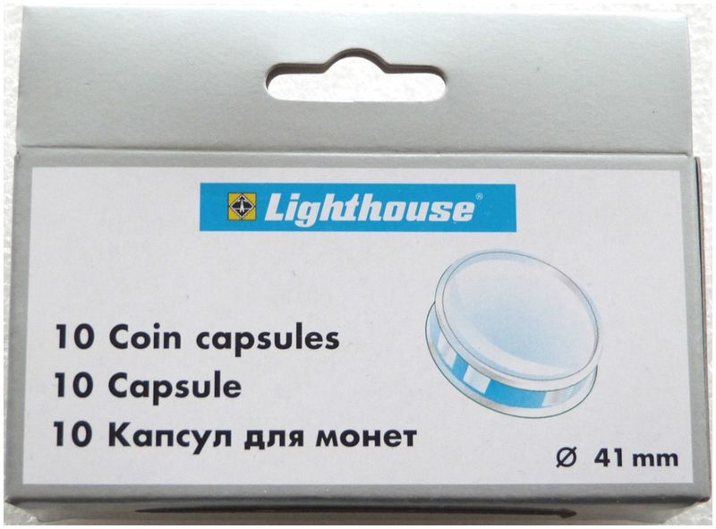 41.00mm x 10 Lighthouse Push Fit Coin Capsules Fits Liberty Eagle $1 Silver Coin