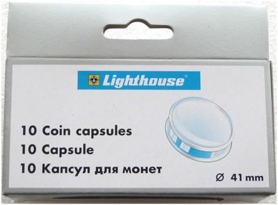 41.00mm x 10 Lighthouse Push Fit Coin Capsules Fits Liberty Eagle $1 Silver Coin