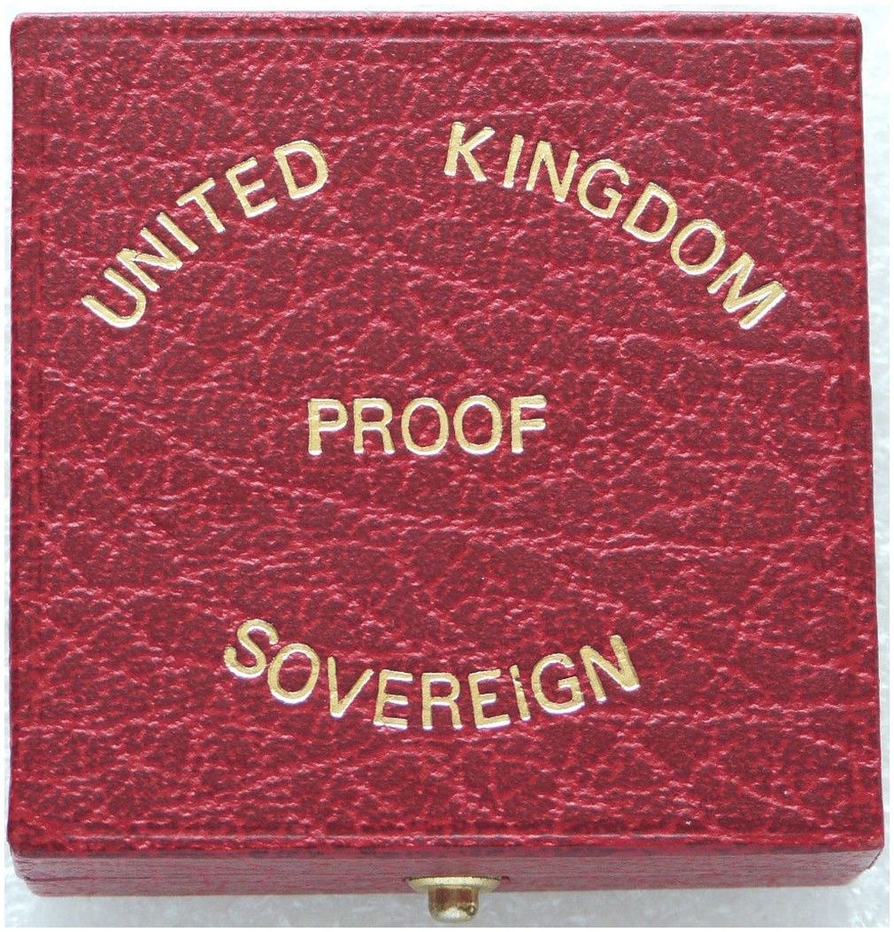 1983 - 1989 Royal Mint Red Leather Full Sovereign Gold Coin Box Only