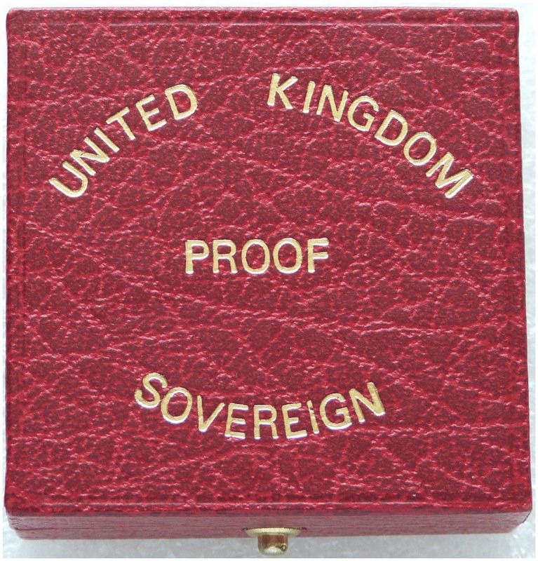 1983 - 1989 Royal Mint Red Leather Full Sovereign Gold Coin Box Only