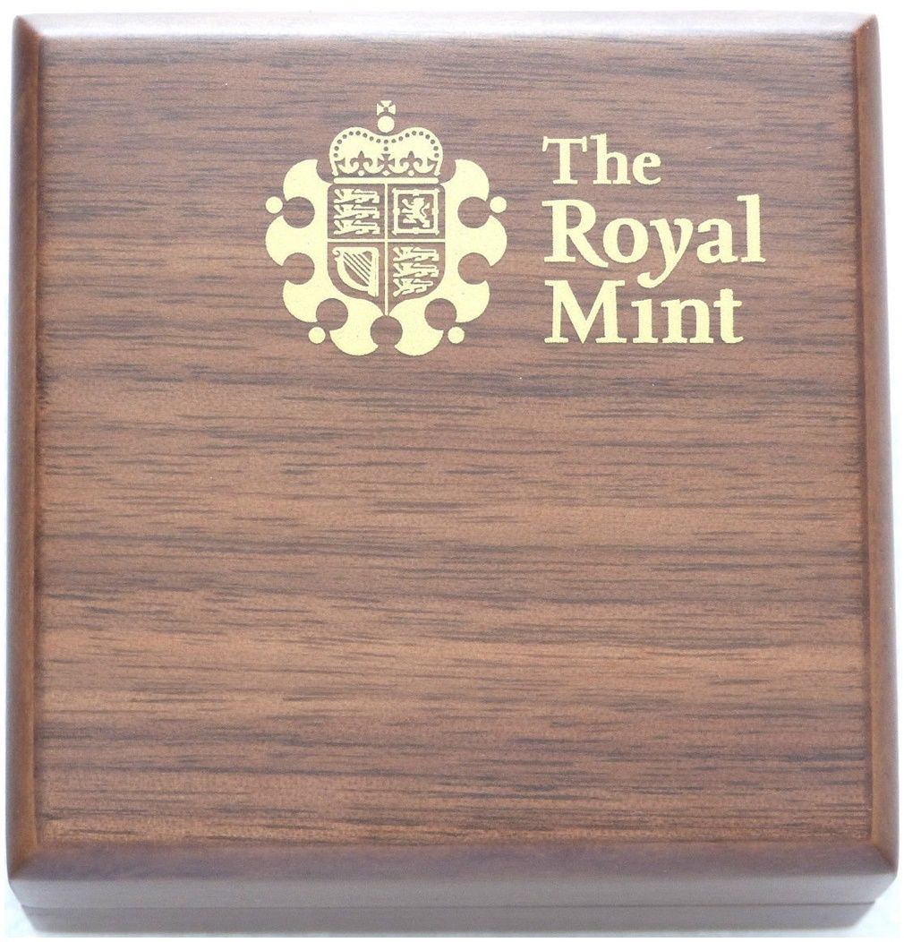 2008 - 2013 Royal Mint Walnut-Veneer Wooden Half Sovereign Gold Coin Box Only