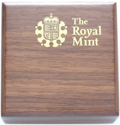 2008 - 2013 Royal Mint Walnut-Veneer Wooden Half Sovereign Gold Coin Box Only