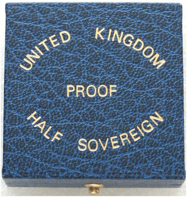 1983 - 1989 Royal Mint Blue Leather Half Sovereign Gold Coin Box Only