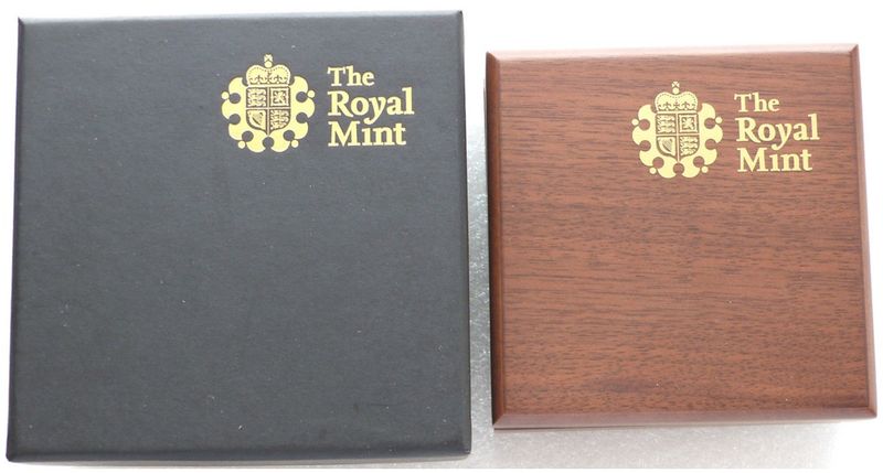 2008 - 2015 Royal Mint Walnut-Veneer Wooden Box £2 Double Sovereign Gold Proof Coin
