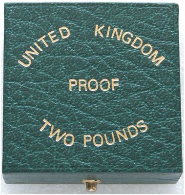 1983 - 1987 Royal Mint Green Leather £2 Double Sovereign Gold Proof Coin Box Only