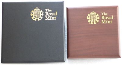 2008 - 2015 Royal Mint Walnut-Veneer Wooden £5 Five Pound Crown Gold Silver Coin Box Set Only 38.61mm