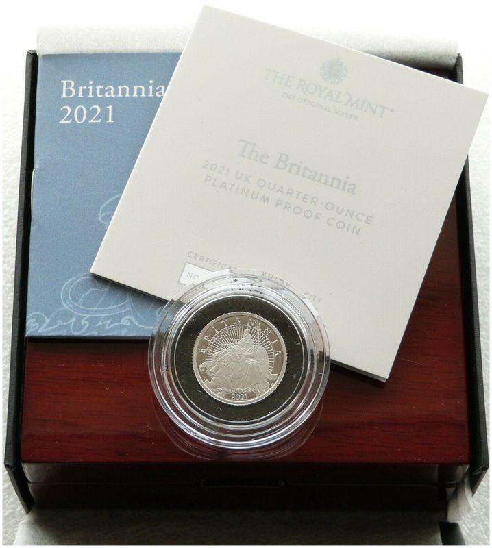 2021 Britannia £25 Platinum Proof 1/4oz Coin Box Coa - Mintage 149