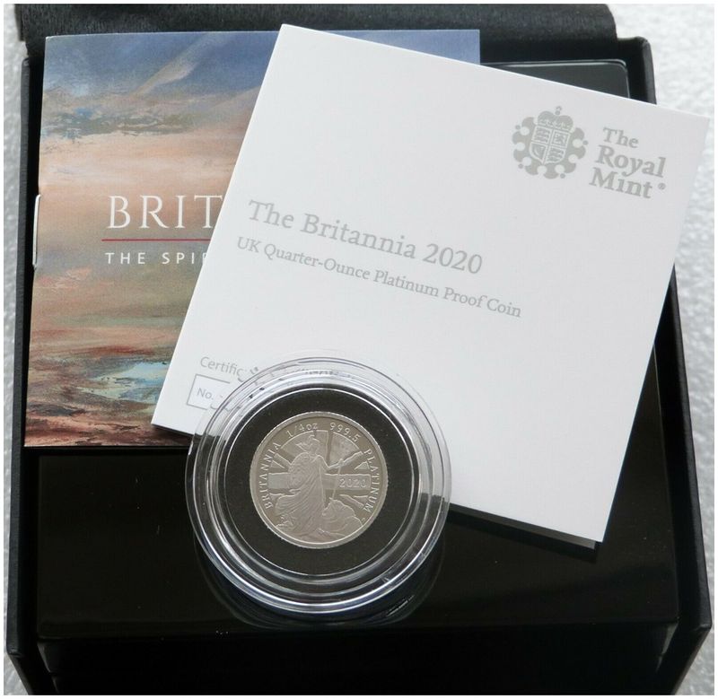 2020 Britannia £25 Platinum Proof 1/4oz Coin Box Coa - Mintage 150