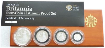 2008 Britannia Platinum Proof 4 Coin Set Box Coa