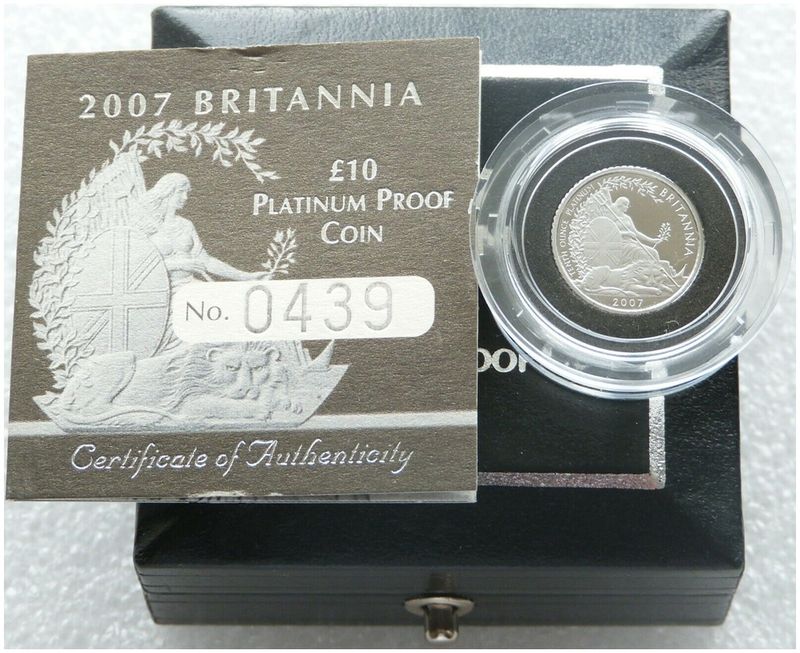 2007 Britannia £10 Platinum Proof 1/10oz Coin Box Coa