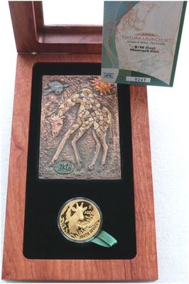 2006-EWT South Africa Natura Launch Mint Mark Giraffe 100 Rand Gold Proof 1oz Coin Box Coa