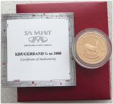 2000 South Africa Quarter Krugerrand Gold Proof 1/4oz Coin Box Coa