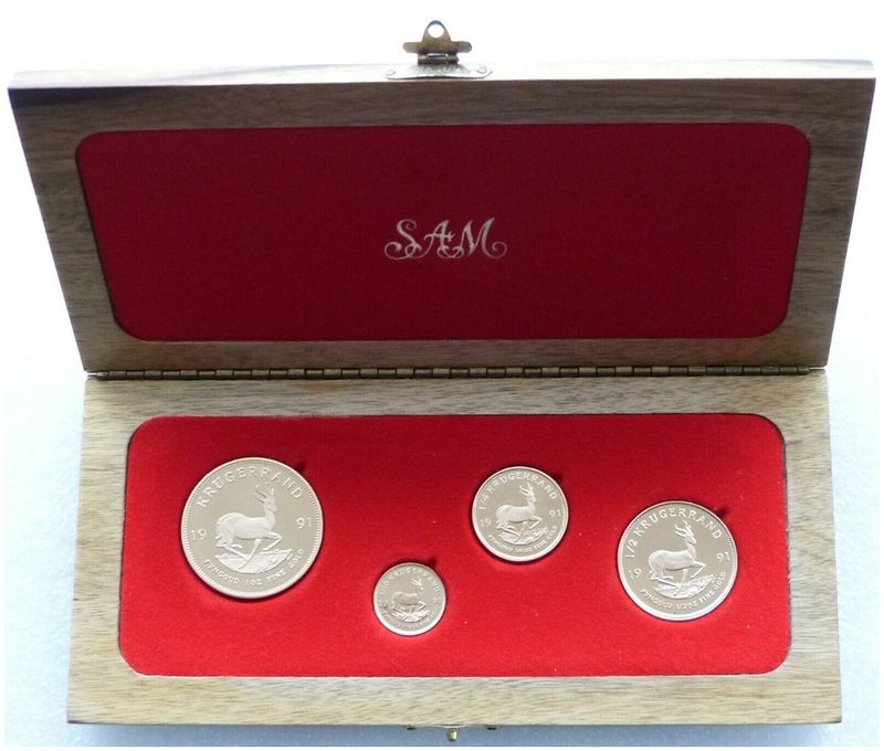 1991 South Africa Prestige Krugerrand Gold Proof 4 Coin Set Boxed