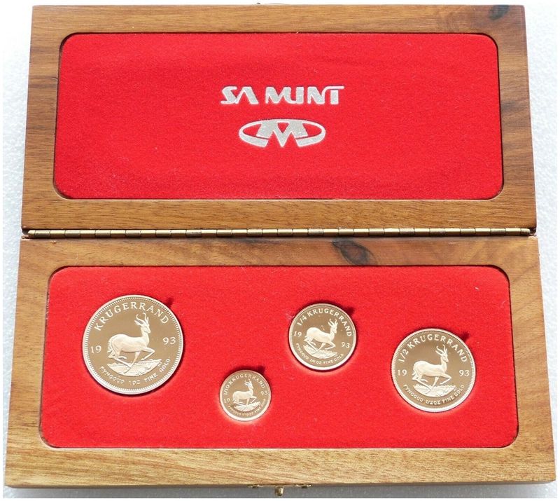 1993 South Africa Prestige Krugerrand Gold Proof 4 Coin Set Boxed