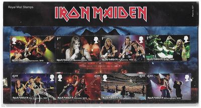 2023 Royal Mail Iron Maiden 12 Stamp Presentation Pack and Mini Sheet