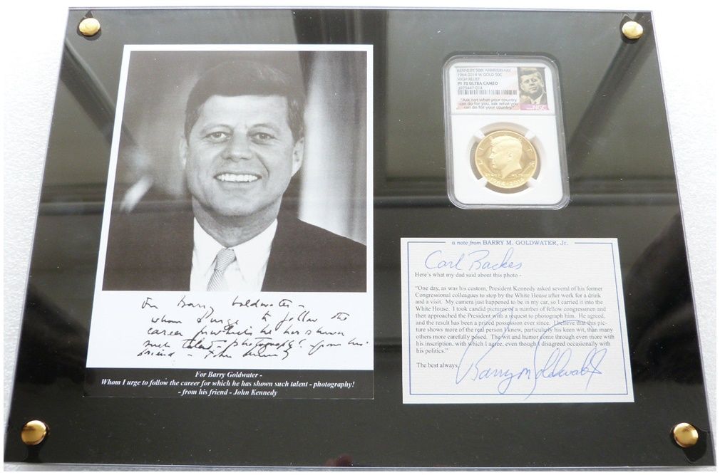 2014-W American John F Kennedy High Relief 50c Half Dollar Gold Proof 3/4oz Coin Set NGC PF70 UC