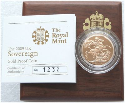 2009 St George and the Dragon Full Sovereign Gold Proof Coin Box Coa