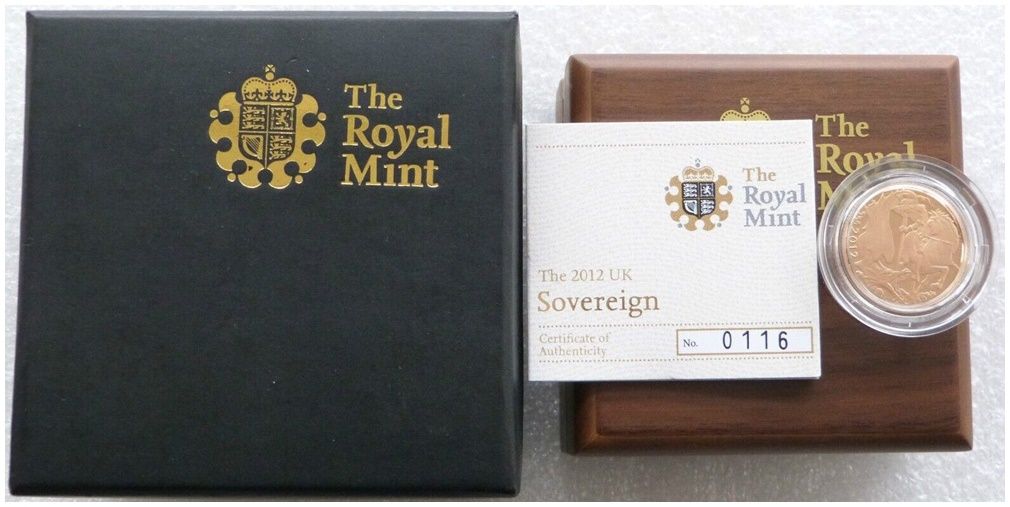 2012 Diamond Jubilee Full Sovereign Gold Proof Coin Box Coa