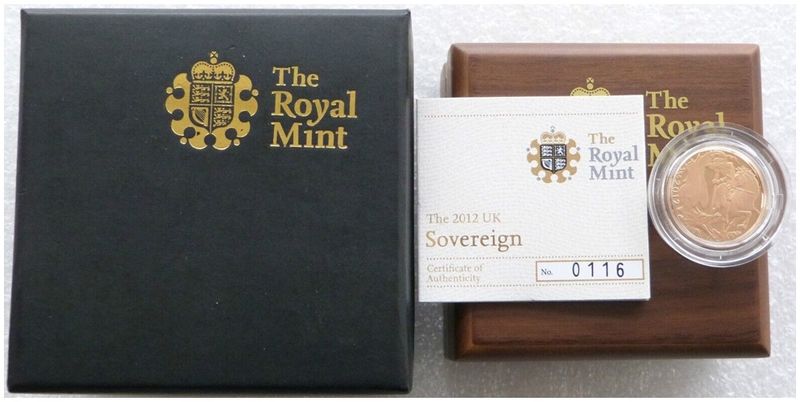 2012 Diamond Jubilee Full Sovereign Gold Proof Coin Box Coa