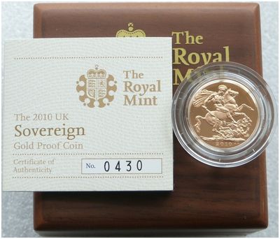 2010 St George and the Dragon Full Sovereign Gold Proof Coin Box Coa